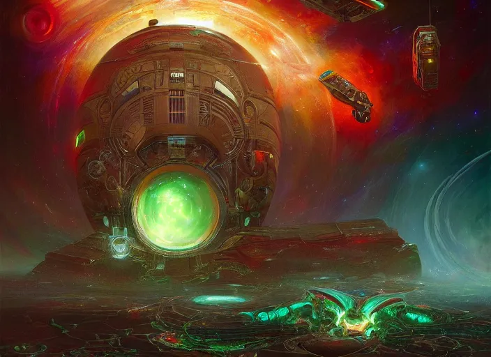 Prompt: rgb gaming mothership, cosmic horror painting, elegant intricate digital painting artstation concept art by mark brooks and brad kunkle detailed