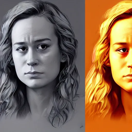 Image similar to brie larson portrait made out of cheese, brie, concept art, matte painting