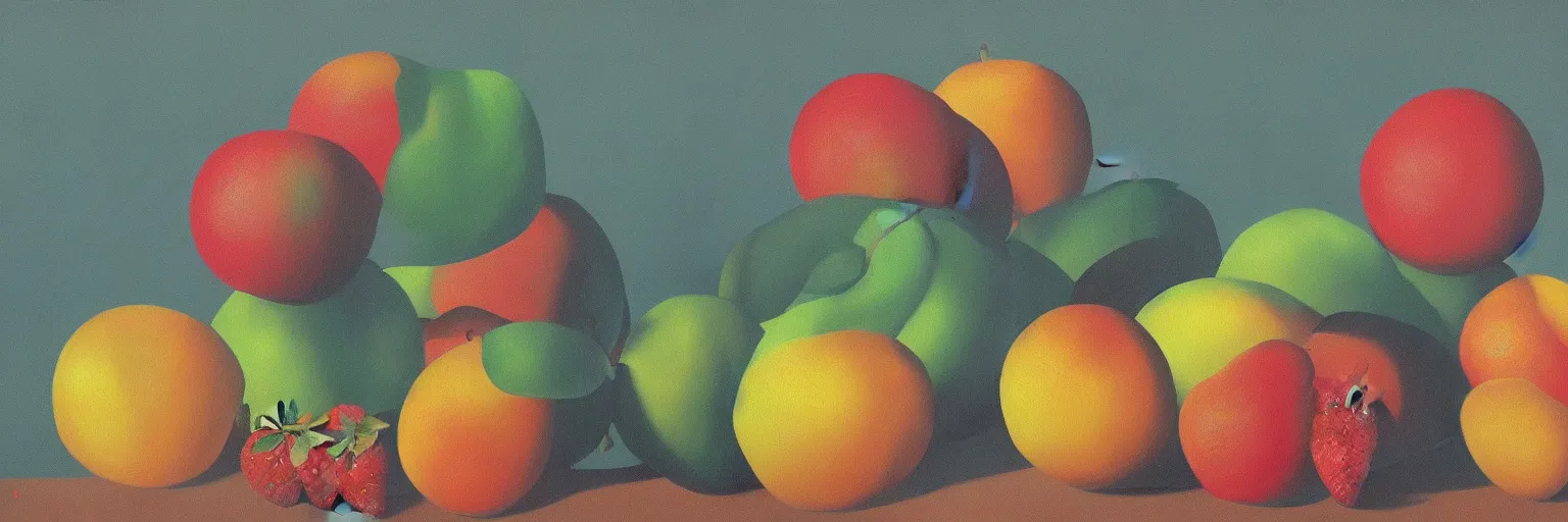 Image similar to fruit painting magritte