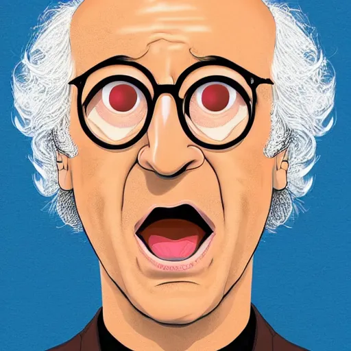 Image similar to angry Larry David by Jeffrey Smith and Erin Hanson and Chad Knight
