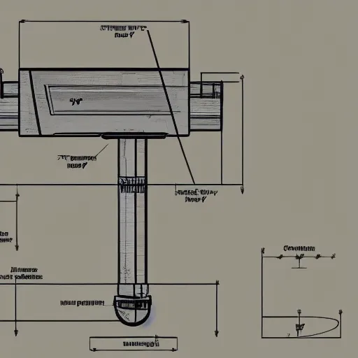 Prompt: hydraulic pistol blueprint sketch