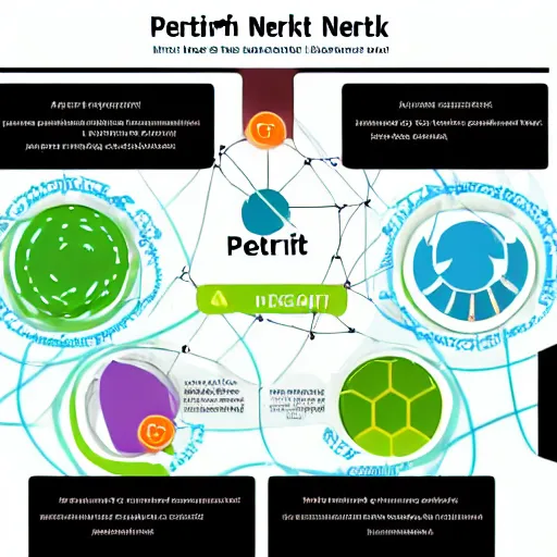 Image similar to petri net ecosystem network, infography