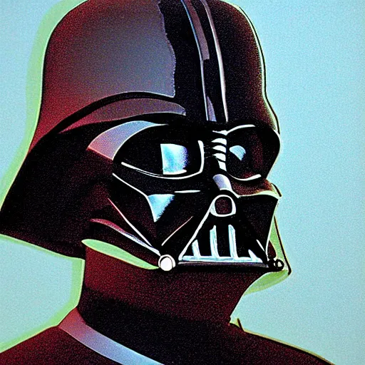 Prompt: portrait art of darth vader, by david hockney