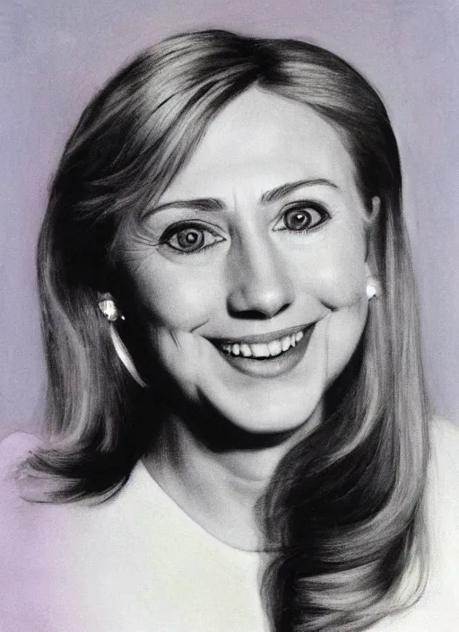 Prompt: a portrait of a beautiful young Hillary Clinton by Raphael
