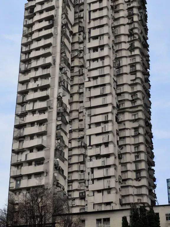 Image similar to Photo of Soviet apartment building, full object