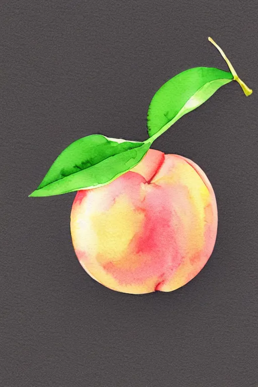 Image similar to minimalist watercolor art of a peach, illustration, vector art