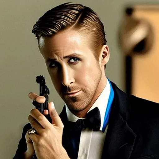 Prompt: alternate universe where Ryan Gosling played James Bond