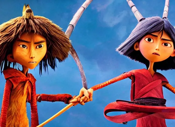 Image similar to A very high resolution image from a new movie, stop motion, Animated film Kubo, Kubo and the Two Strings, directed by wes anderson