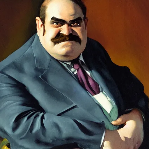 Prompt: painting of wario by sargent and leyendecker