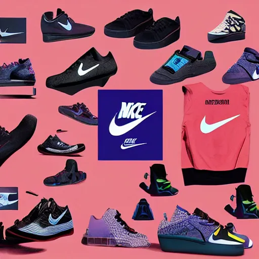 Prompt: nike campaign in style of david rudnick, eric hu, guccimaze, acid, y 2 k, 4 k sharpening,