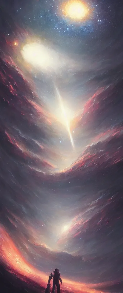 Image similar to A painting of a Galaxy trending on artstation in the style of Greg Rutkowski