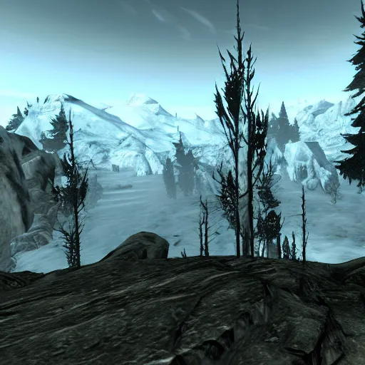 Prompt: Walter White skyrim screenshot