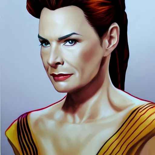 Image similar to commander jadzia dax from star trek : deep space nine. realistic concept art painting,