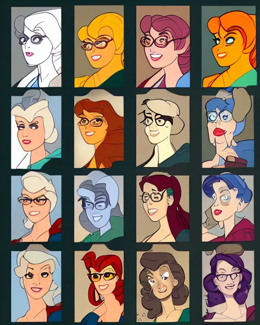 Image similar to nerdy adult woman character portrait, by don bluth, highly detailed, dynamic shadows, 4 k, wallpaper - 1 0 2 4
