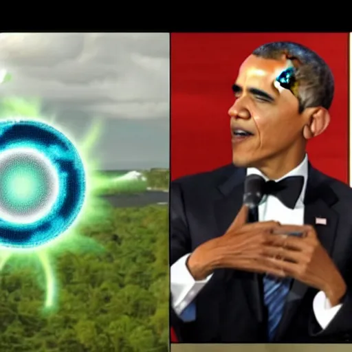 Image similar to obama using rasengan against climate change