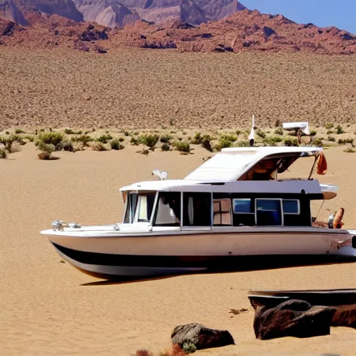 Prompt: boat in the dessert, jewls everywhere