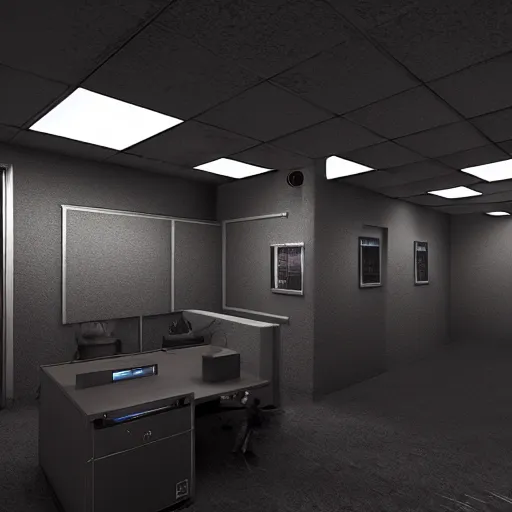 Prompt: a cold dark office room, a single office water cooler, backrooms, evil energy is mixing with the water inside the cooler, unreal engine, octane, intricate detail, 8 k, sinister