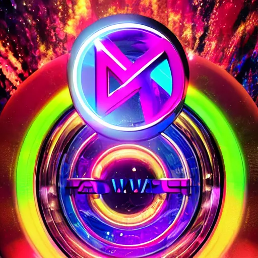 Image similar to a and w vaporwave logo, colorful, digital art, cosmic, 3 d high definition, trending on art station, photorealistic, high resolution, 8 k, octane, hyper detailed, insane details, intricate, elite, ornate, elegant trend, highly detailed and intricate, sharp focus, photography, unreal engine