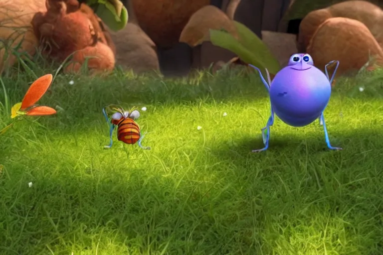 Image similar to disney pixar's a bug's life, cgi