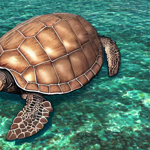 Image similar to turtle island. island on the back of a turtle. semi-realistic. 4k. render. trending on artstation