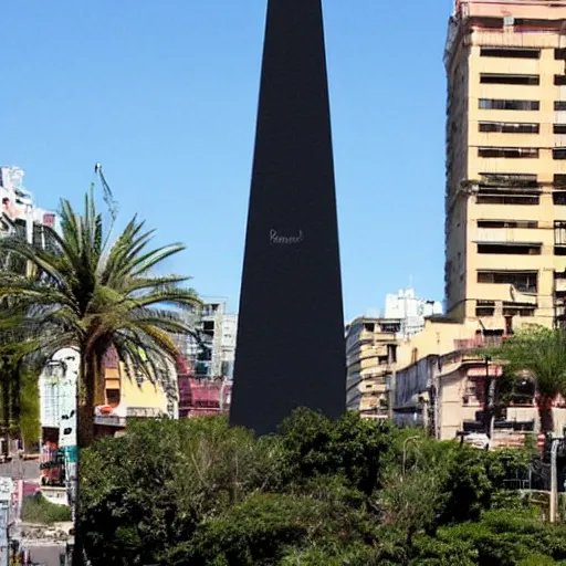 Prompt: buenos aires but instead of the obelisk there is a giant banana