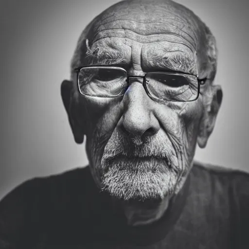 Prompt: an old man feeling empty
