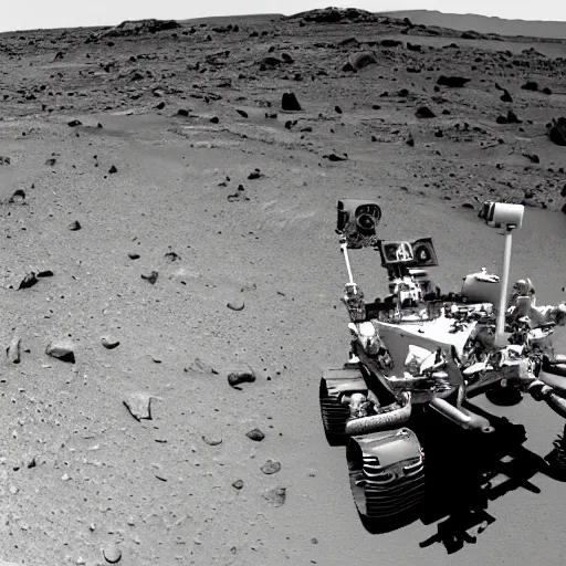 Image similar to carl sagan riding mars rover like a horse, carl sagan