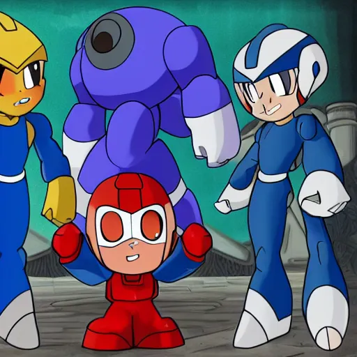 Prompt: mega man, dany devito