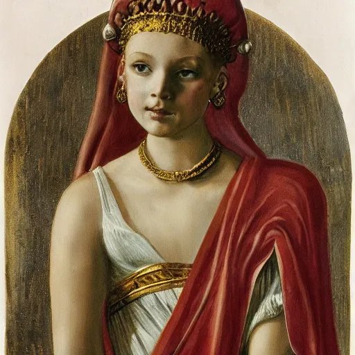 Prompt: young girl crowned empress of the roman empire