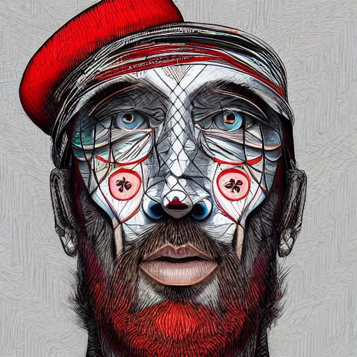 Image similar to A drummer wearing a fez by Android Jones and M. C. Escher collaboration