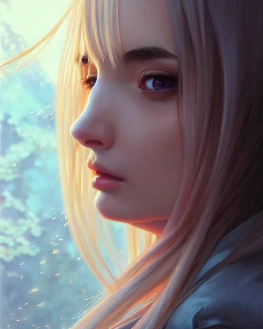 Image similar to beautiful kim petras, perspective, portrait, anime!!, fantasy, ultra detailed, elegant, intricate, dynamic lighting, hyperrealism, digital art, digital painting, artstation, wlop, sharp focus, illustration, art by artgerm and greg rutkowski and alphonse mucha, 8 k