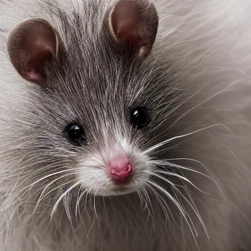 Image similar to fuzzy cute white messy curly short fur rat hdr photography award winning