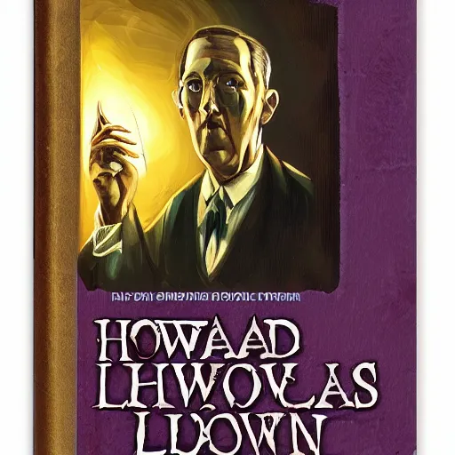 Prompt: A book about Howard Philips Lovecraft, cover - n 6