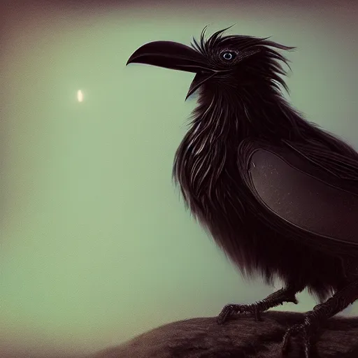 Image similar to three eyed raven, by paul barson, trending on artstation hq, deviantart, pinterest, 4 k uhd image