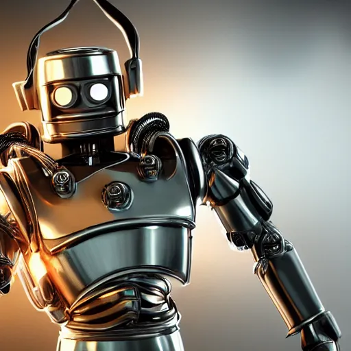 Image similar to bender in a live action movie, 3 d rendered, 3 d rendering, dramatic lighting, unreal engine