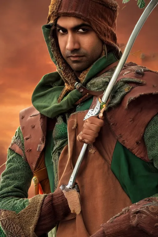 Image similar to intricate color photo of rishi sunak as robin hood but robbing the poor, 8 k octane beautifully detailed render