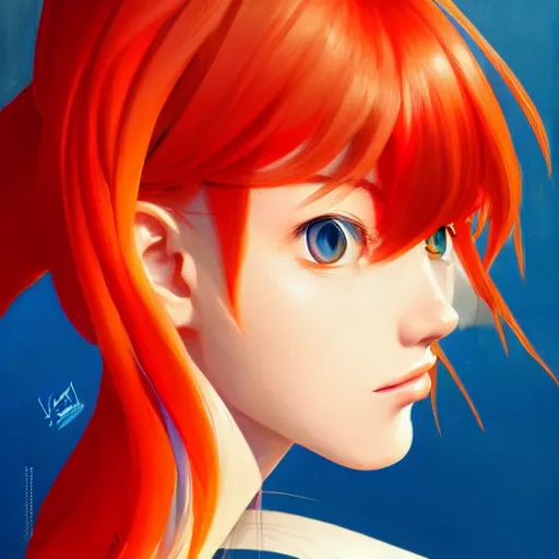 Prompt: portrait of Asuka Langley Soryu, League of Legend illustration, asymmetrical, profile picture, Organic Painting, sunny day, Matte Painting, bold shapes, hard edges, street art, trending on artstation, by Sam Youn and Gil Elvgren and Sachin Teng