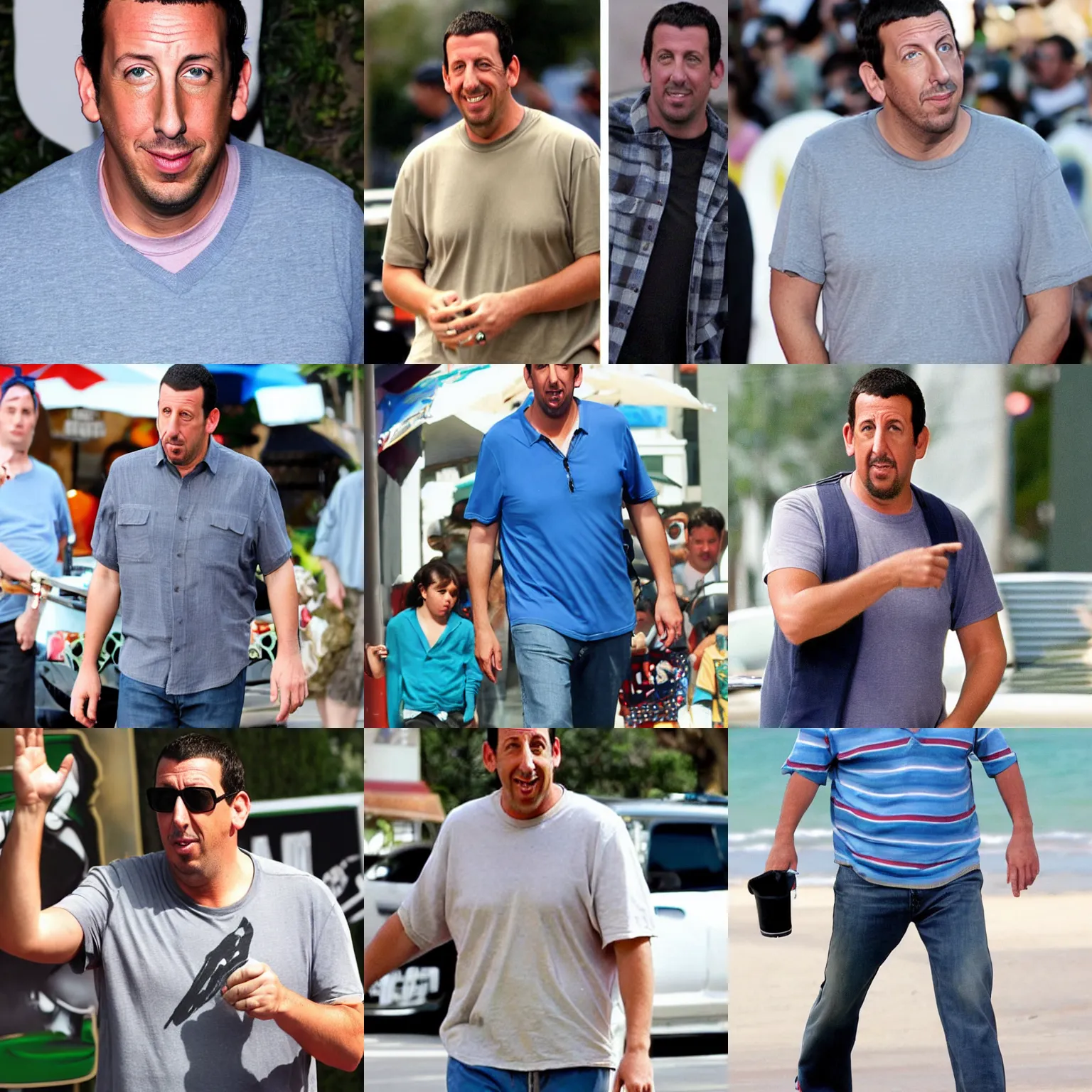 Prompt: adam sandler in the style and shape of a flip - flop