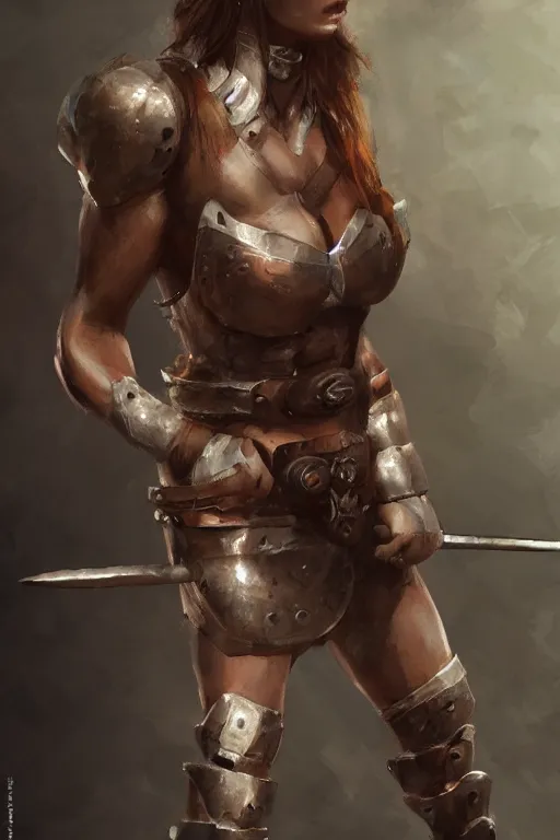 Image similar to head and legs portrait of a barbarian female, ultra sharp, very detailed, high quality focus by wlop