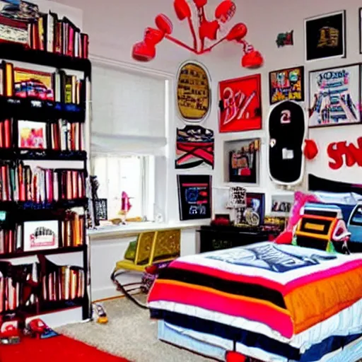 Image similar to 90s style boy's bedroom.