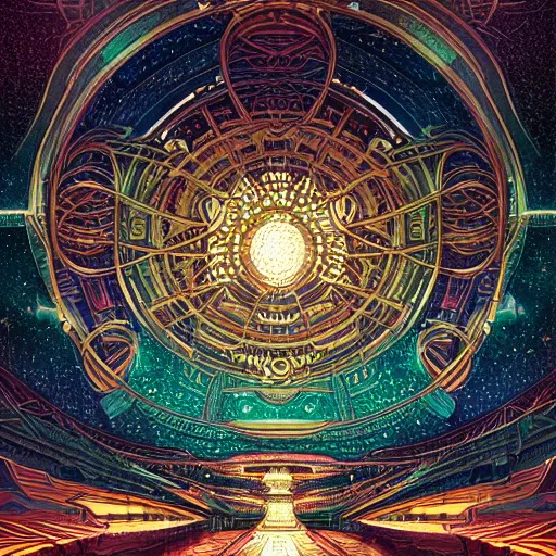 Image similar to boring stadium the lost society Spaceship Digital Matte Illustration, pastiche by Dan Mumford, pastiche by Louis Comfort Tiffany, pastiche by Victo Ngai, Precise and Intricate Linework, Art Nouveau Cosmic Nebula 4k Detailed Matte Illustration trending on DeviantArt ,CGSociety