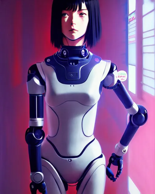 Image similar to girl wearing robotic suit, very anime, fine - face, audrey plaza, realistic shaded perfect face, fine details. anime. realistic shaded lighting poster by ilya kuvshinov katsuhiro otomo ghost - in - the - shell, magali villeneuve, artgerm, jeremy lipkin and michael garmash and rob rey