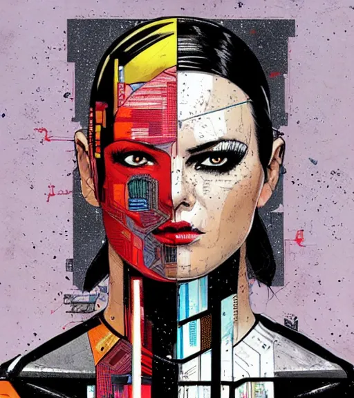 Image similar to portrait of an android, by MARVEL comics and Sandra Chevrier