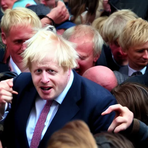 Image similar to Boris Johnson in a moshpit