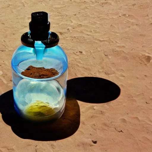 Prompt: Mars in a bottle