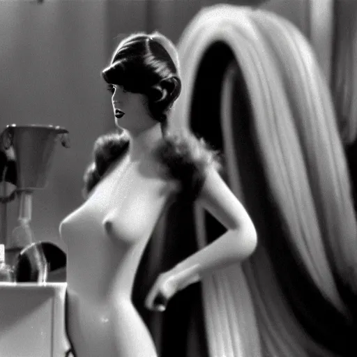 Image similar to still from 1927 movie modern times starting jessica rabbit upscaled to 4k