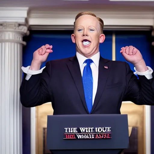 Image similar to Sean Spicer dancing his heart out. White House photo.