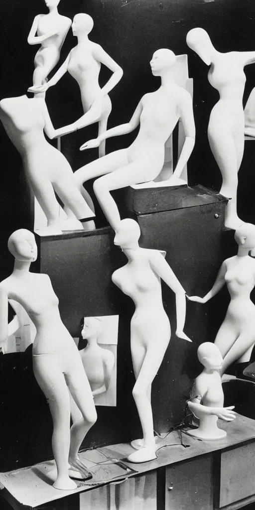 Image similar to department store wax mannequins melting during a heatwave in 1 9 2 9