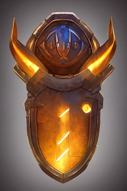 Image similar to shield fantasy epic legends game icon stylized digital illustration radiating a glowing aura global illumination ray tracing hdr fanart arstation by ian pesty and katarzyna da „ bek - chmiel