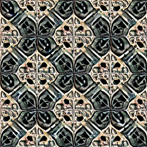 Image similar to ancient temple floor tile pattern, dark tone, seamless, repeatable, tileable, no ligthing